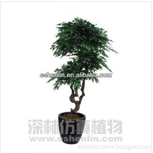plastic artificial variegated ficus bonsai tree
